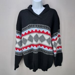 70s Vintage Glamour-Knit Fair Isle Sweater (see measurements)